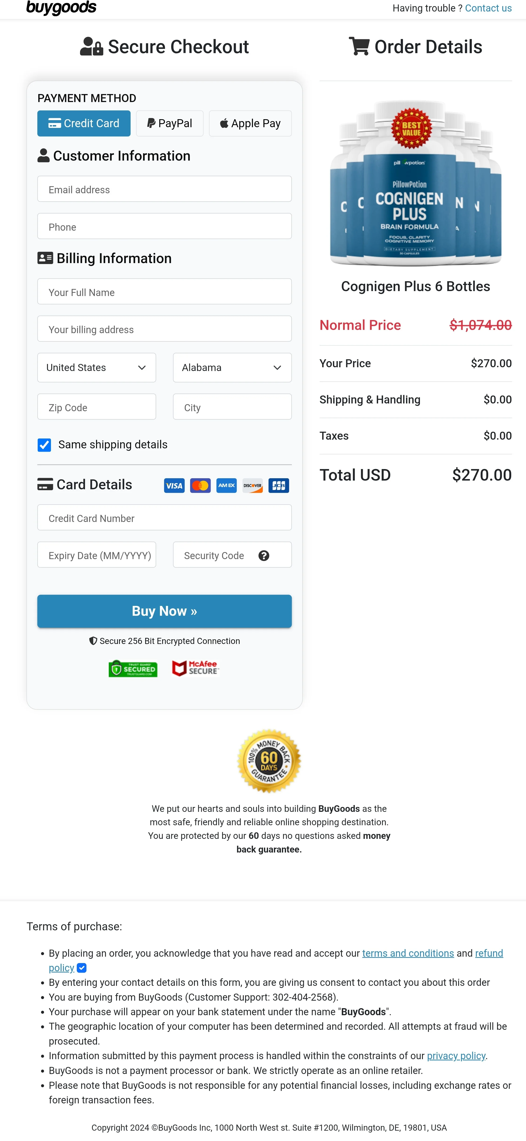 Cognigen Plus order form